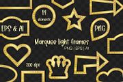Gold geometric frames with bulbs, an Object Graphic by MariiaVD (Thumbnail 1 of 7)