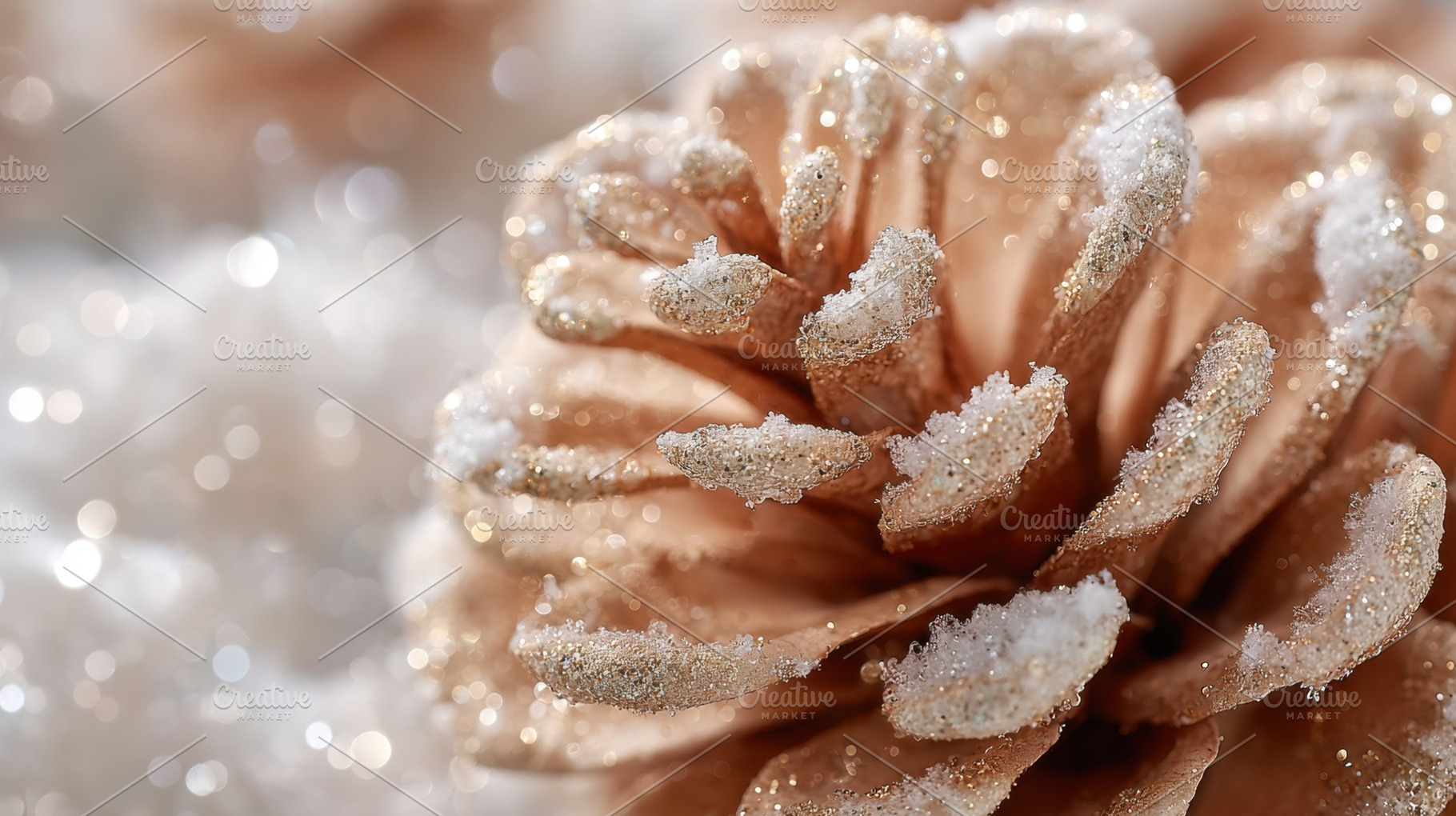 Snowy pine cone decor, a Photo by Beautiful things