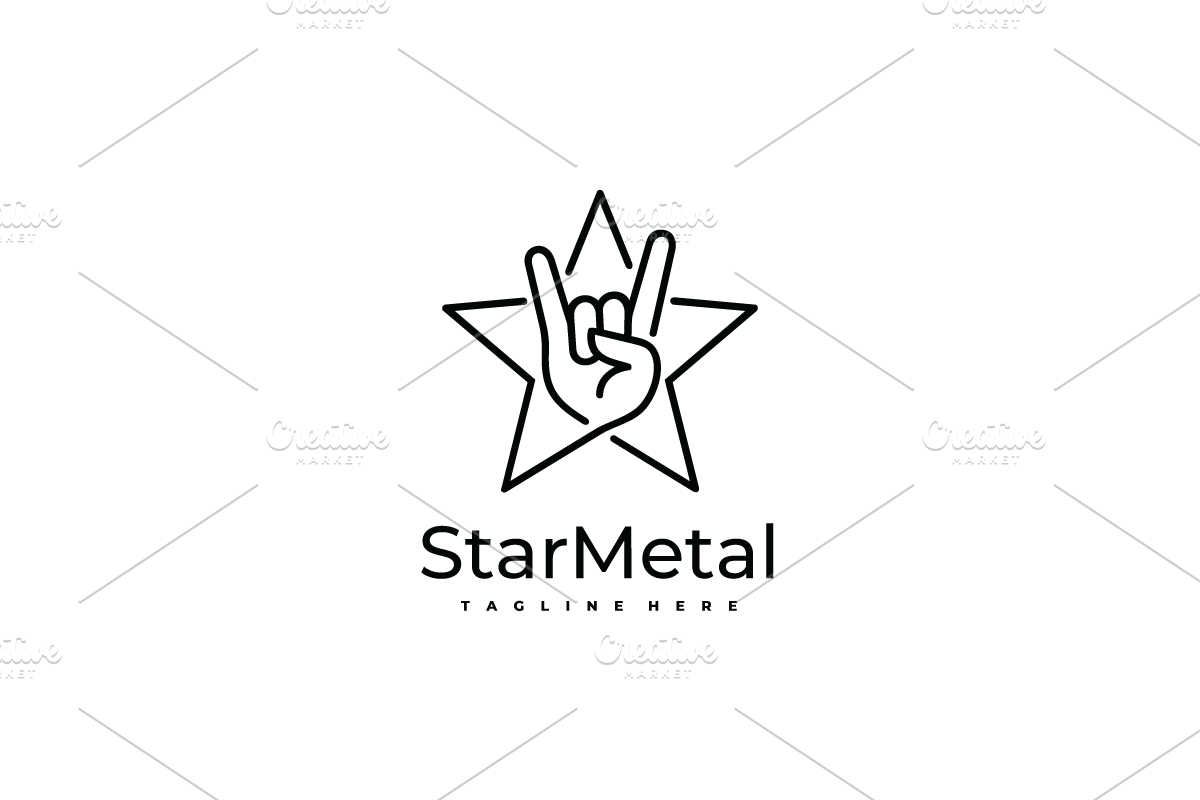 Star Metal Hand Line Art Logo Design, a Branding & Logo Template by yopie (Photo 3 of 3)