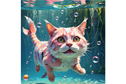 Amusing Fantasy Pink Cat Fish, an Animal Illustration by Sharon Schwalbe (Thumbnail 3 of 3)