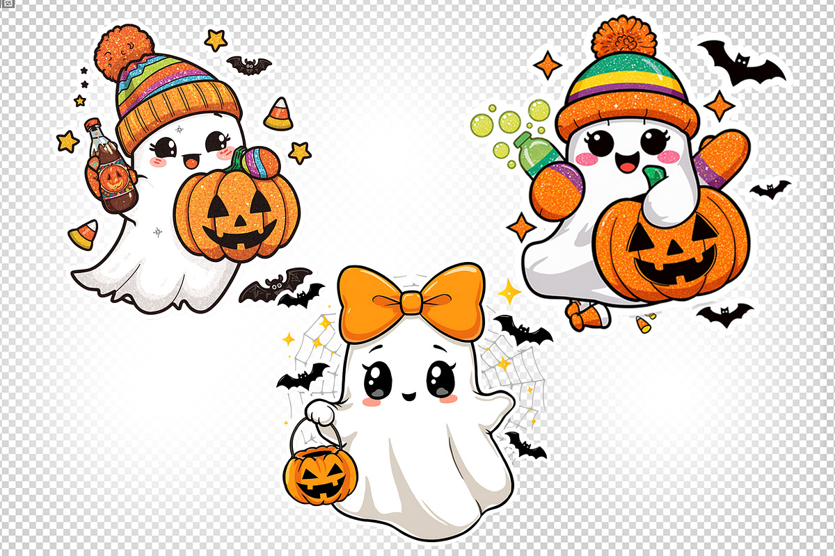Cute Halloween Ghost Sublimation PNG, an Illustration by Artonix (Photo 4 of 4)