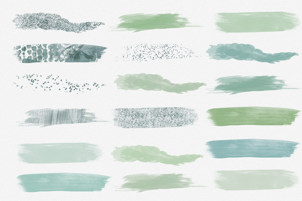 Watercolor Paint Strokes Spearmint, a Texture Graphic by ClipartBrat Graphics (Photo 2 of 2)