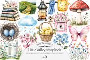 Little valley storybook clipart, an Illustration by Design Market (Thumbnail 1 of 5)
