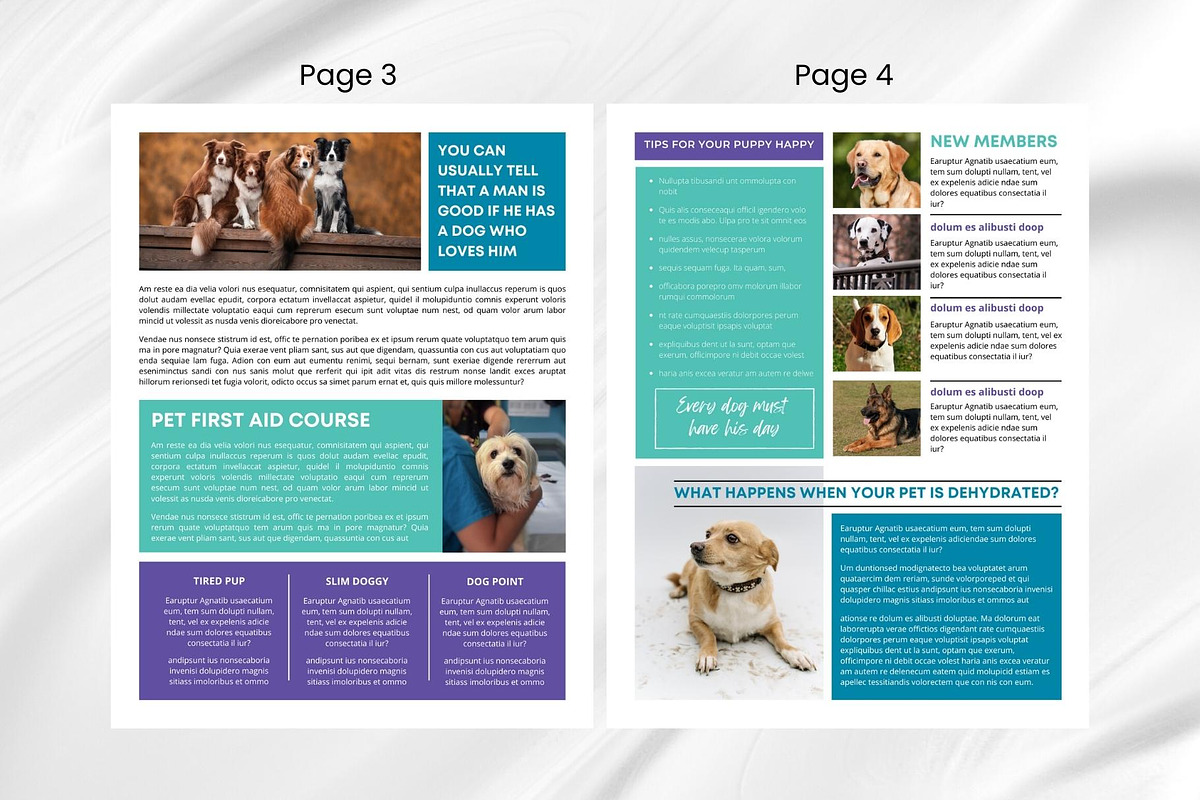 Canva newsletter template for pet dogs preview 8