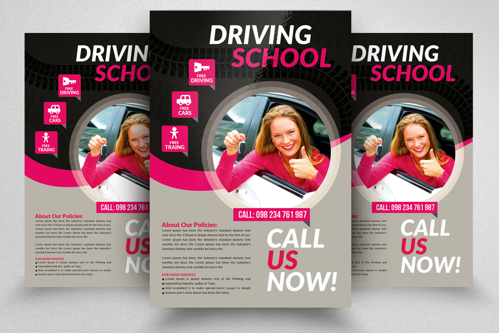 Driving School Psd Flyer Templates, a Flyer Template by Psd Templates