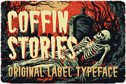 Coffin Stories label font, a Blackletter Font by VozzyStock (Thumbnail 1 of 5)
