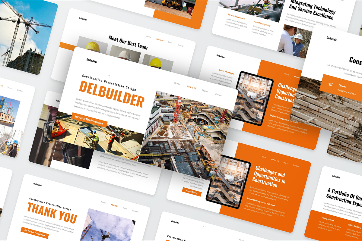 Delbuilder Construction Google Slide, a Presentation Template by SquidPixey (Photo 5 of 6)