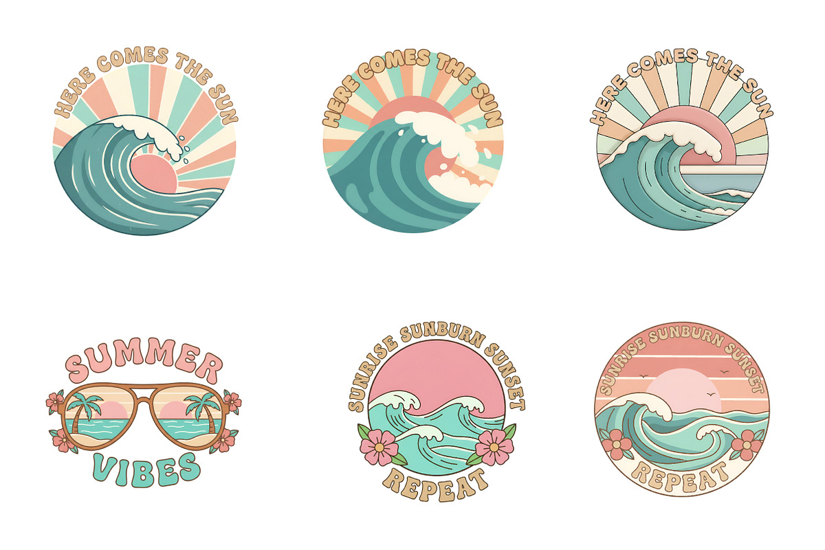 Vintage Beach Summer Sublimation, an Illustration by SinaCreation (Photo 2 of 11)