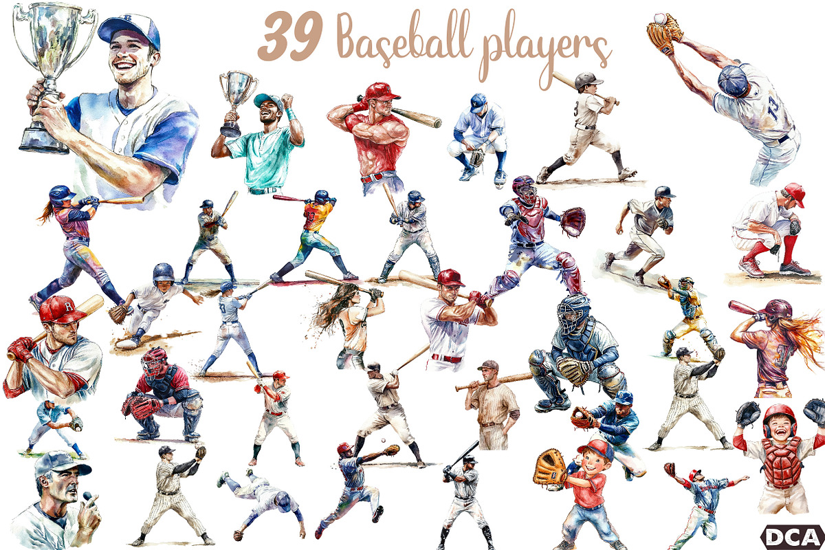 Baseball players clipart, an Icon by DreamCafeArt (Photo 1 of 7)