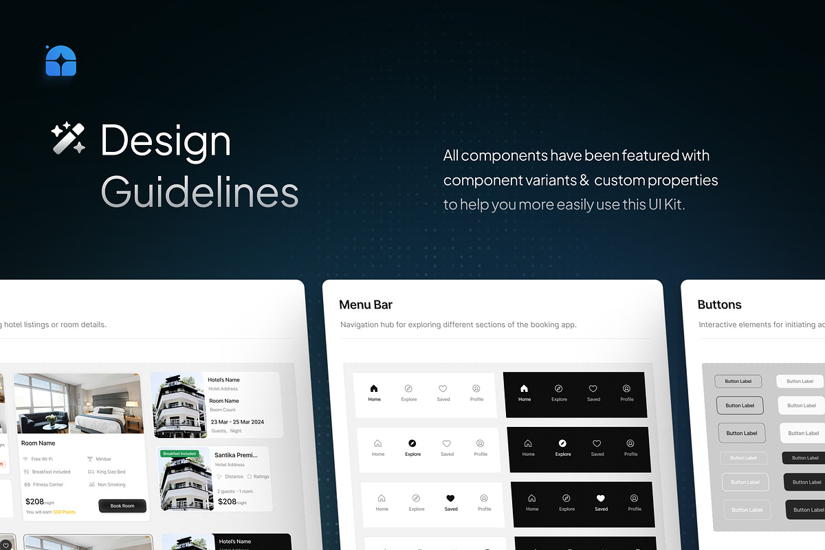 INAP - Hotel Booking App UI Kit, an UI Kit Template by Rafiq | YDN (Photo 3 of 6)