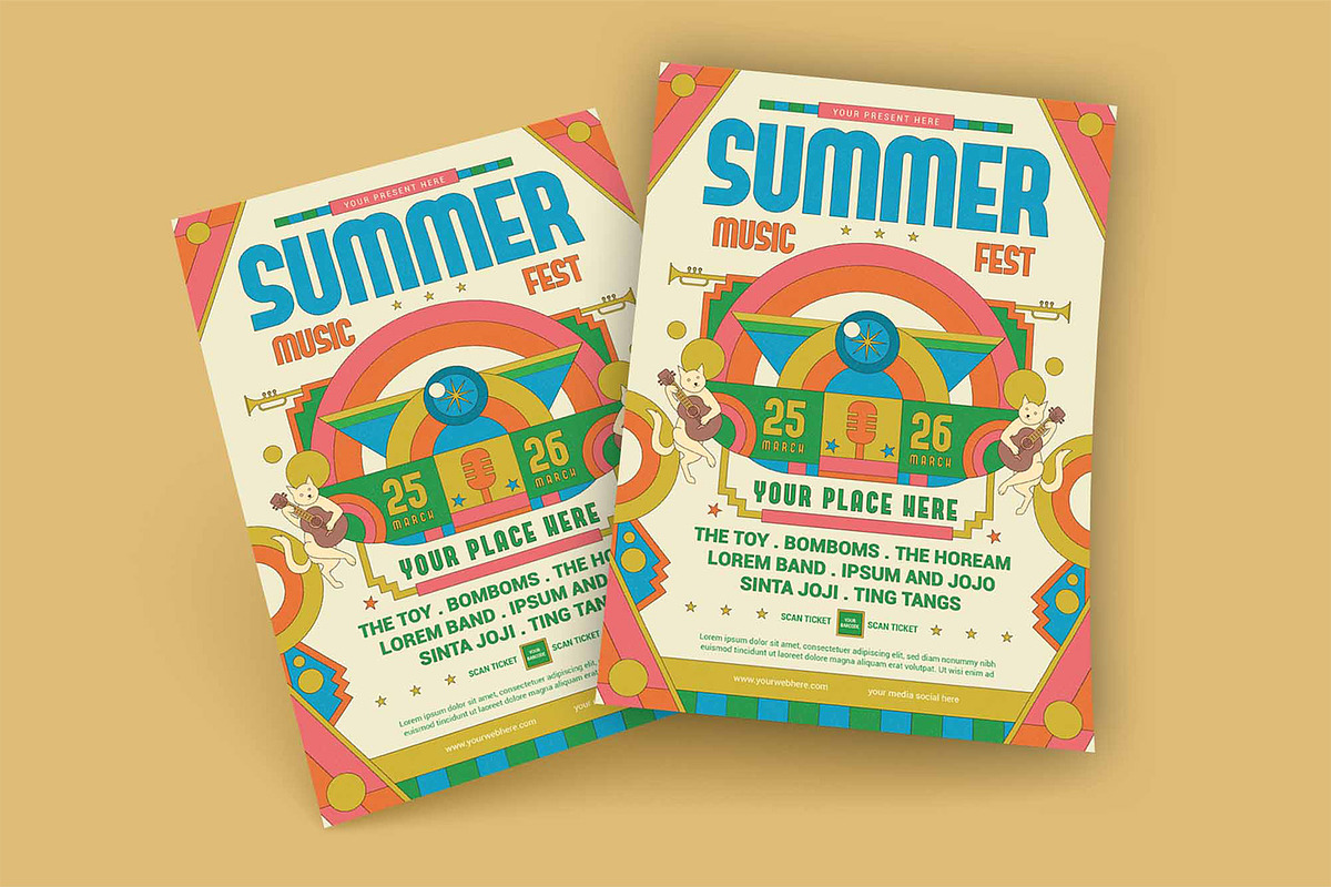 Summer Music Fest Flyer Template, a Templates & Theme by megarez (Photo 1 of 4)