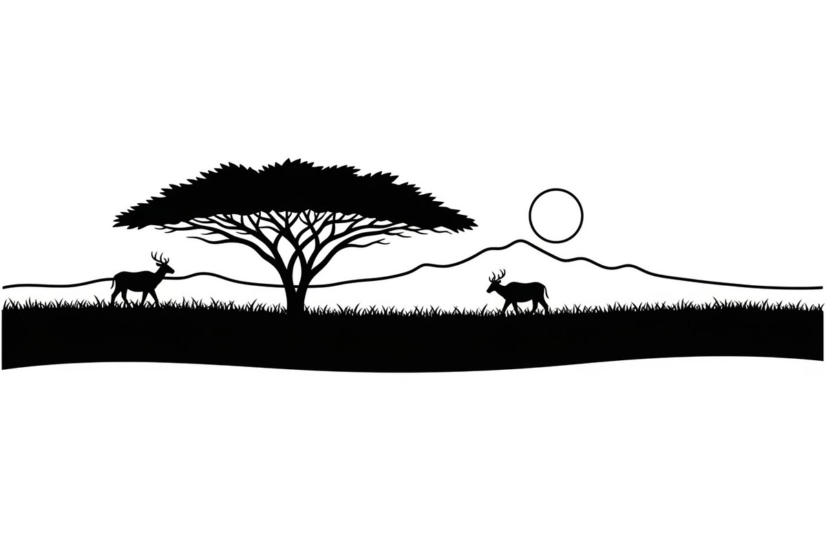 Abstract Savanna Scenery Silhouette, a Graphic by Designer_Momina (Photo 6 of 13)