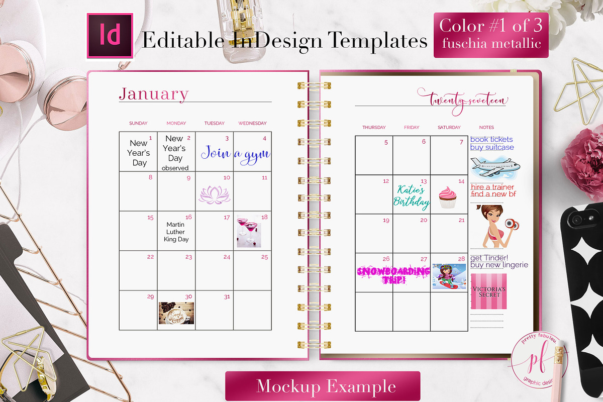 Monthly Planner | InDesign Template, a Stationery Template by Planner Templates (Photo 6 of 17)