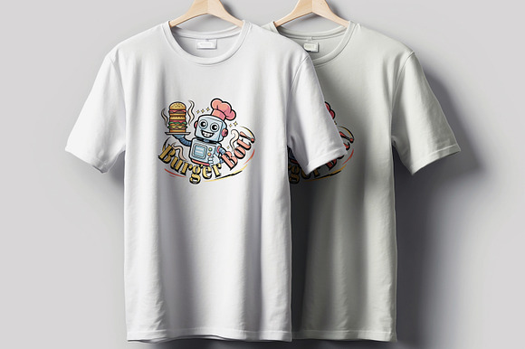 Burger Bot T Shirt Design Layout preview 6