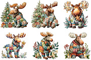 Christmas moose Clipart, an Illustration by DreamArtGraphic (Thumbnail 3 of 4)