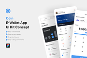 Coin - E-Wallet App UI Kit, an UI Kit Template by iDoodle Studio (Thumbnail 1 of 4)