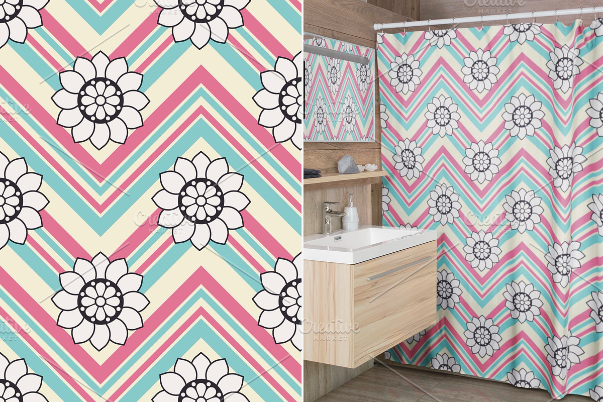 Groovy Boho Floral Chevron Pattern, a Pattern Graphic by PPEthnicDecorPattern (Photo 7 of 7)