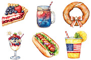 Patriotic Party Foods Clipart, an Icon by Watercolor design (Thumbnail 2 of 4)