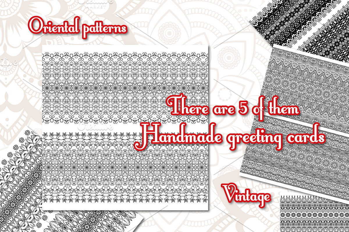 Vintage greeting cards with mandala, a Business Card Template by BEZIL-ART (Photo 4 of 7)