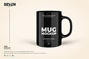 Classic Black Mug Mockup Front View, a Cups & Container Mockup by Se٧enStudio (Thumbnail 1 of 2)