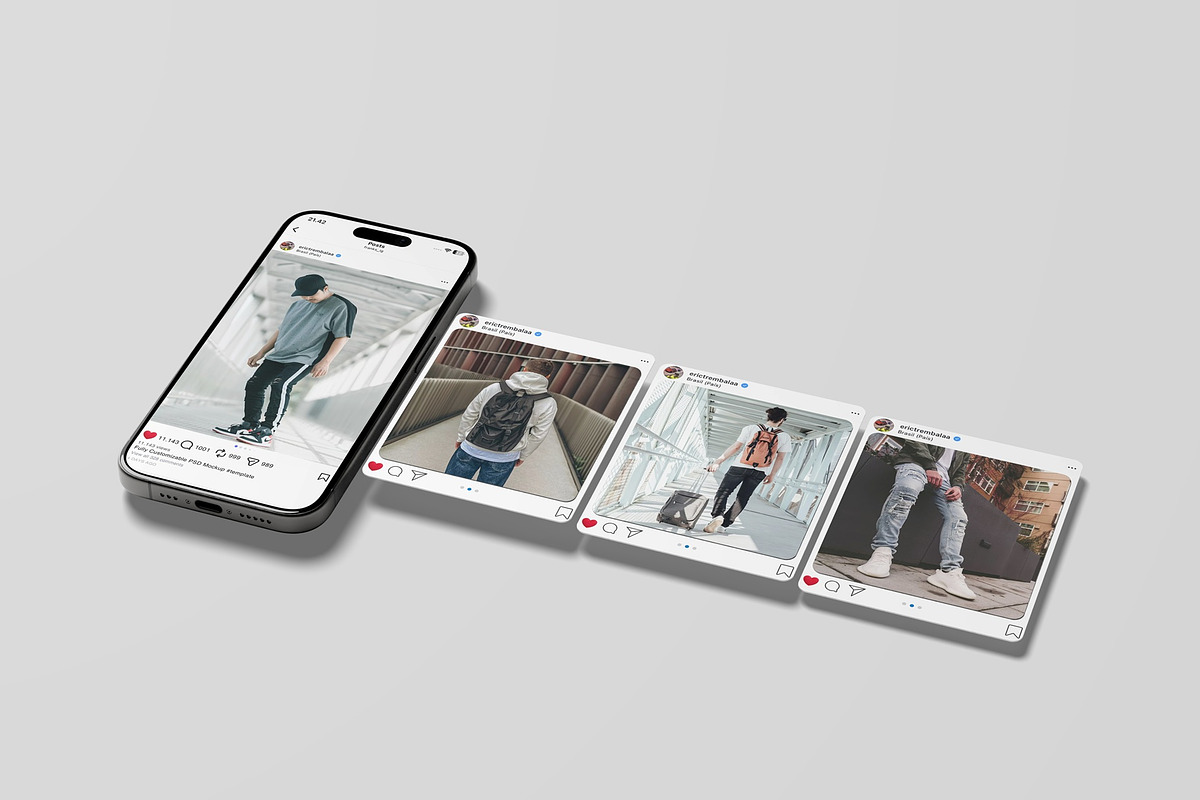 Social Media Instagram Mockup, an iPhone Mockup by Lxadesign (Photo 8 of 9)