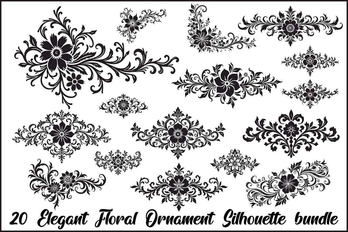 Elegant Floral Ornament Set, an Illustration by BIPLOB EXPERT (Photo 1 of 21)