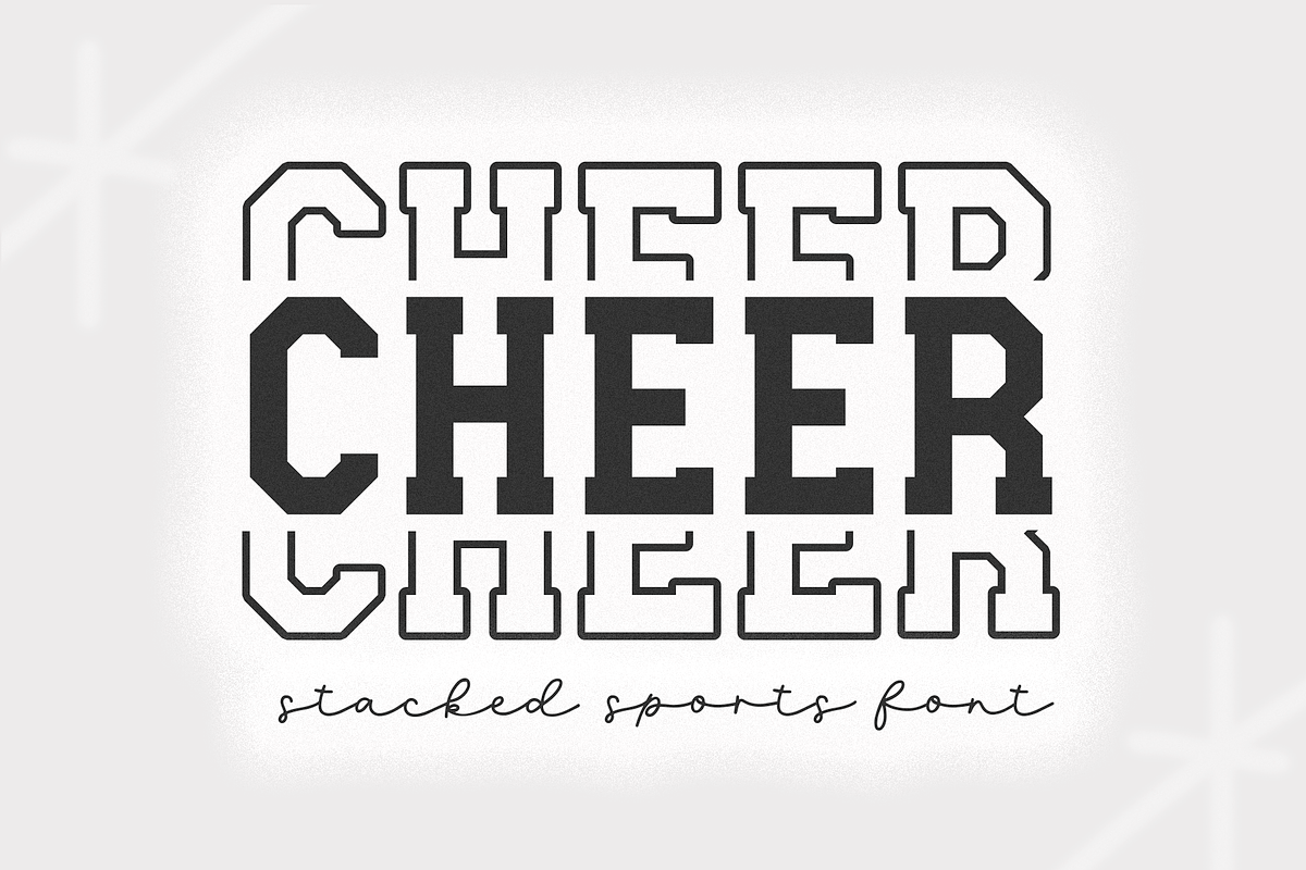 Cheer | Varsity Stacked Font, a Sans Serif Font by KA Designs (Photo 1 of 9)