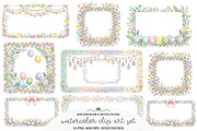 Watercolor Easter Frame Clipart Bund, an Illustration by GatewayDesign (Thumbnail 4 of 4)