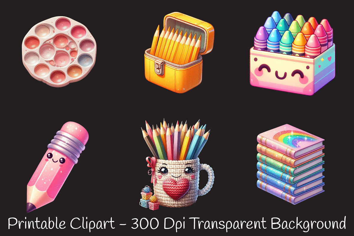Adorable Pastel School Clip Art, an Illustration by RobertsArt (Photo 7 of 7)