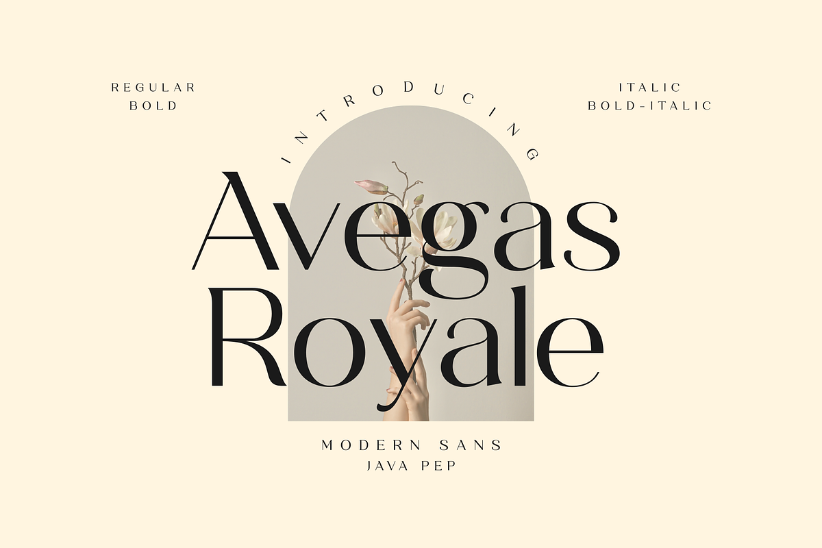Avegas Royale - Modern Sans, a Sans Serif Font by Java pep (Photo 1 of 11)