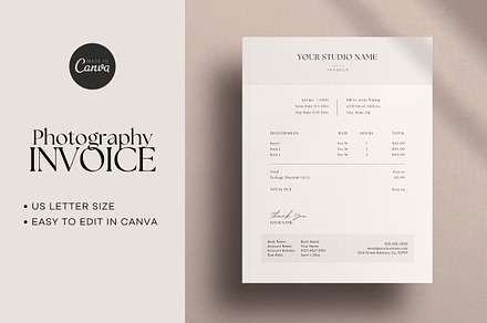 Photography Invoice Template Canva