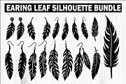 Leaf Earring Silhouette Bundle, a Graphic by abu67222 (Thumbnail 1 of 9)