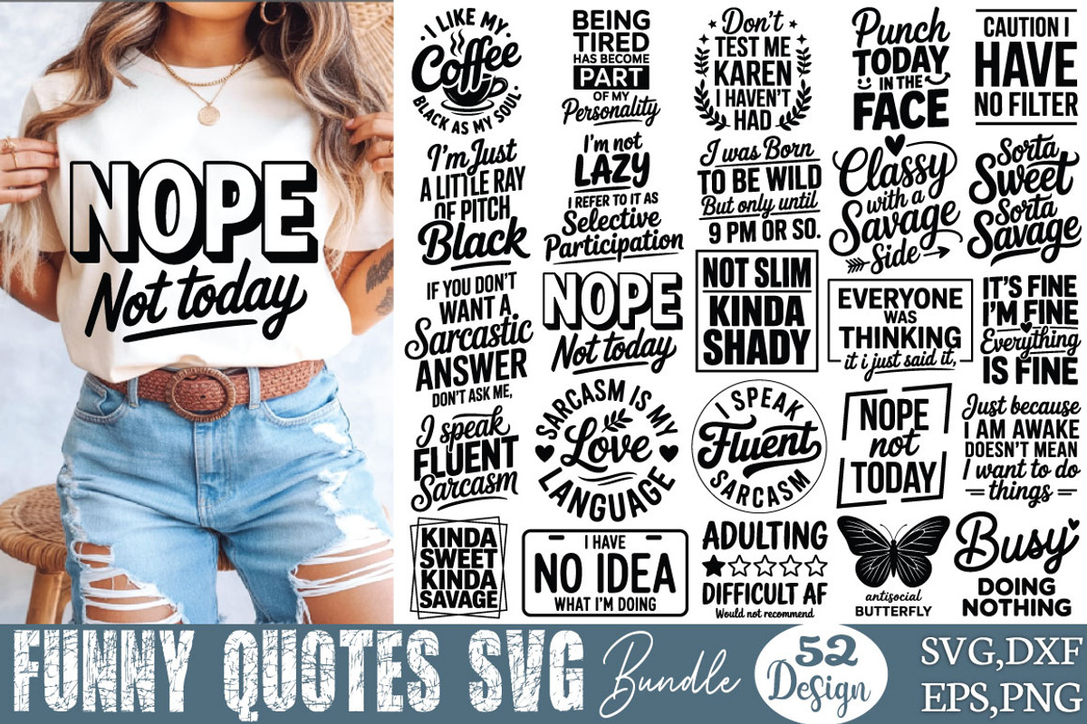 Funny Quotes SVG Bundle, an Object Graphic by DollarSmart