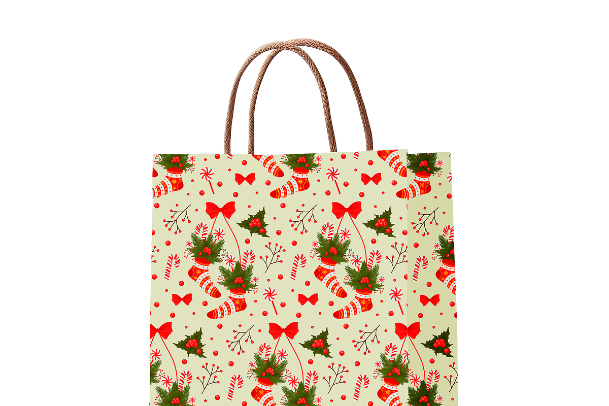 Christmas Socks Seamless Pattern, a Texture Illustration by JYa_Design (Photo 2 of 3)