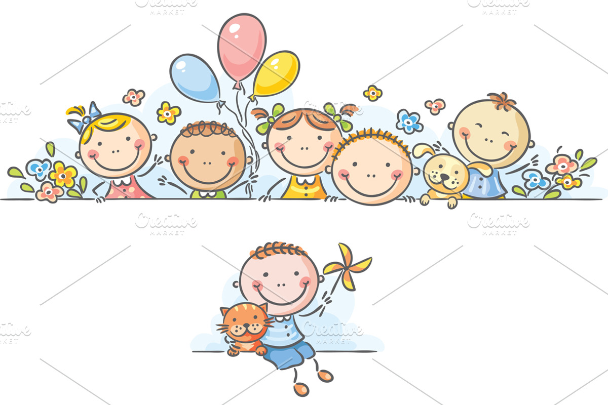 Cartoon kids frames and borders set, a Person Illustration by Bubert Art (Photo 6 of 13)