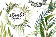 Greenery Watercolor Clipart, a Decorative Illustration by NKTKNS (Thumbnail 6 of 7)