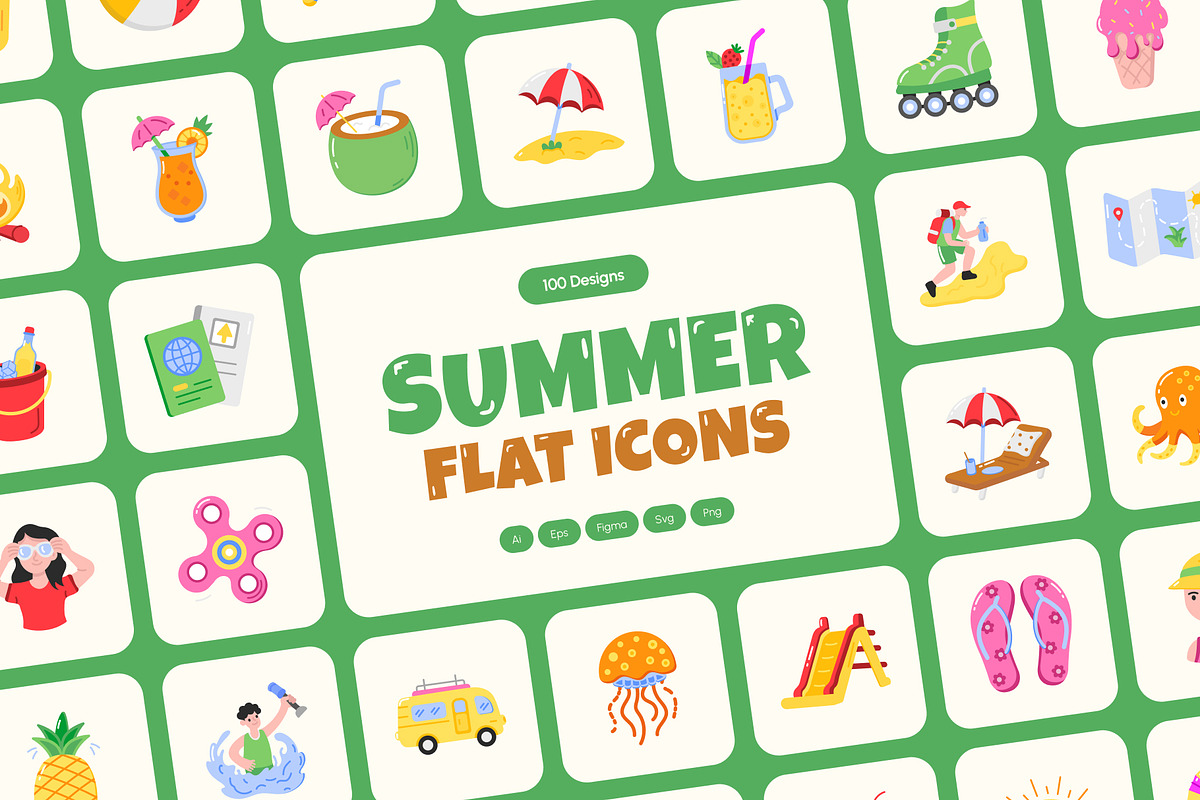 Summer Icon Art Set, an Emoji Icon by Creative Stall (Photo 1 of 8)