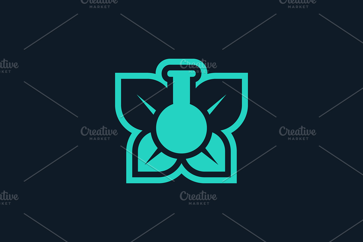leaf butterfly chemical tube logo, a Branding & Logo Template by Rasagama Studio