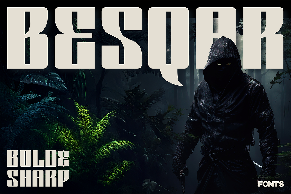 Besqar - Bold Square Fonts, a Sans Serif Font by Konstantine Studio (Photo 1 of 4)