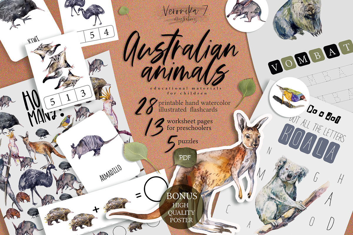 Australian animals activities, an Animal Illustration by ArtSpotVeronika (Photo 1 of 7)
