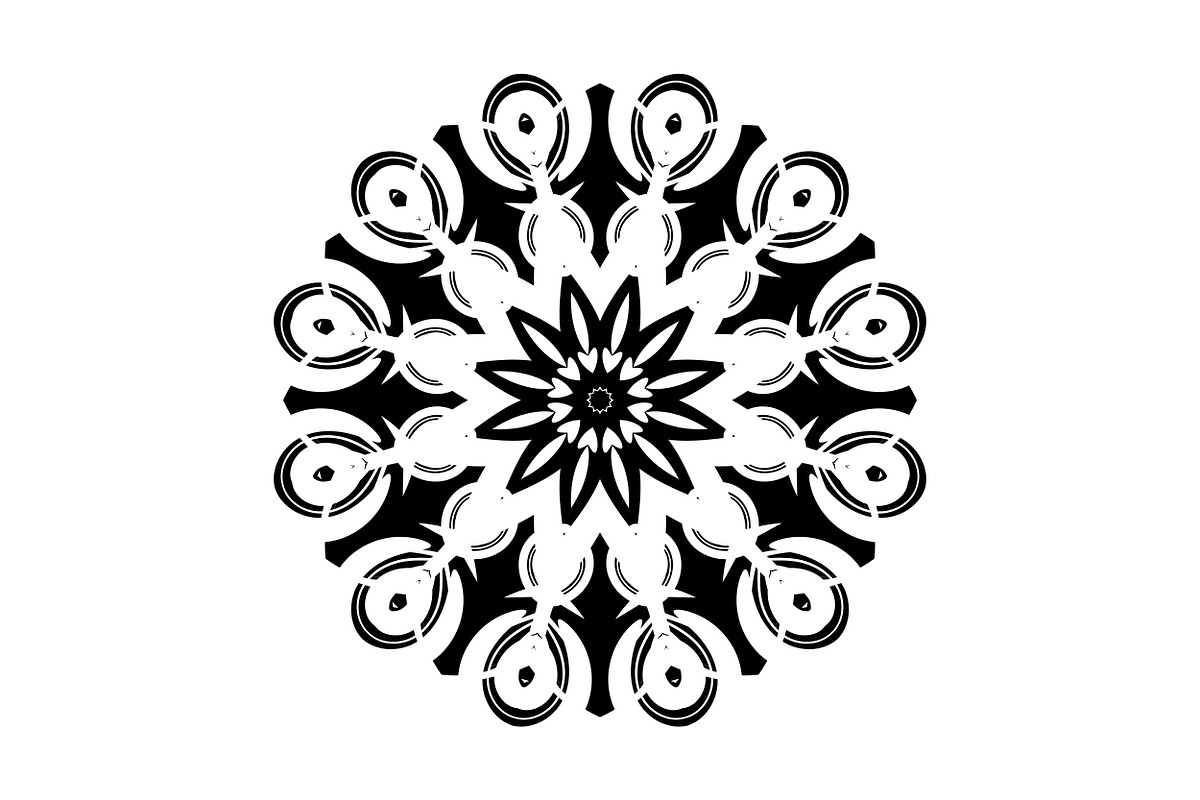 Black and White Mandala Patterns Set, a Decorative Illustration by NJ Himel (Photo 34 of 101)
