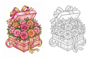 100 Flowers Coloring Book, a Decorative Illustration by MarisoArt (Thumbnail 8 of 9)