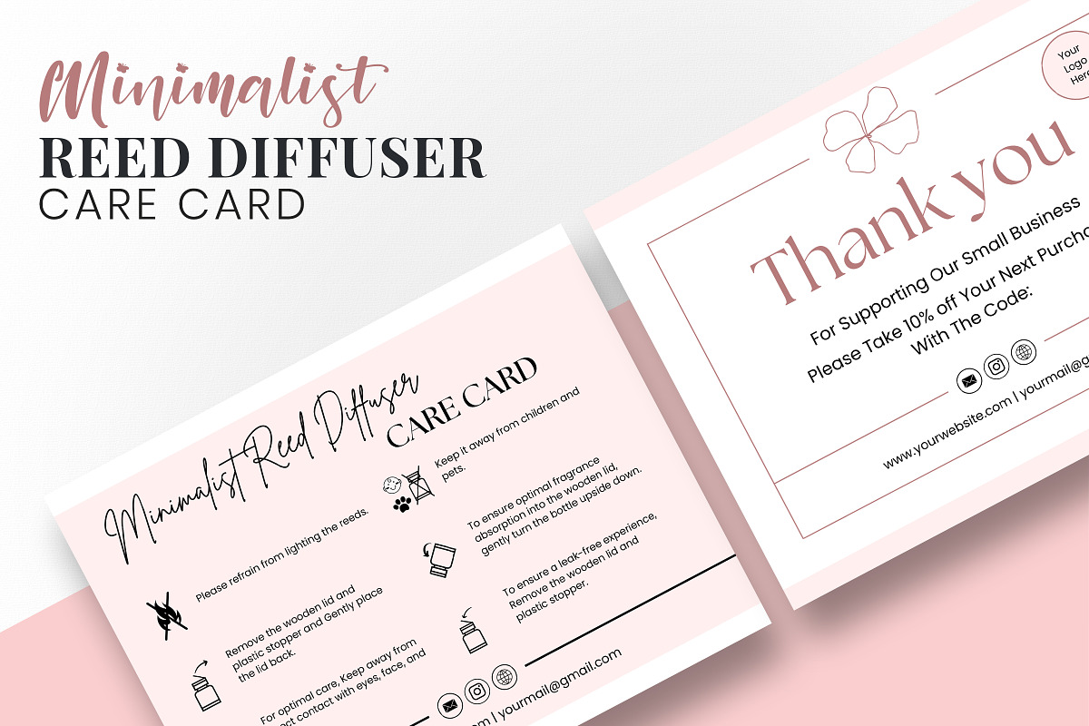 Minimalist Reed Diffuser Care Card, a Templates & Theme by Snapybiz (Photo 7 of 10)