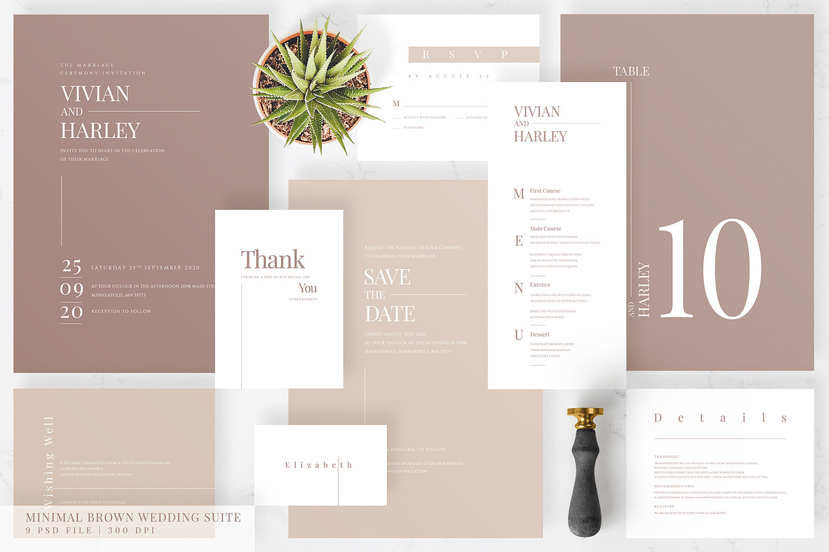 Minimal Brown Wedding Suite, an Invitation Template by Azka Creative (Photo 1 of 5)
