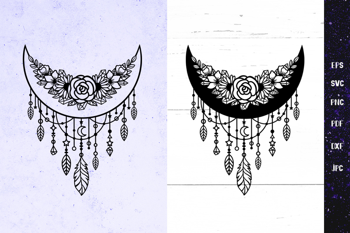 Crescent Moon Dreamcatcher, a Graphic by Digital_Craftyfox (Photo 7 of 7)