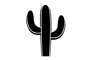 Black simple cacti icon isolated on, an Object Illustration by Toltemara