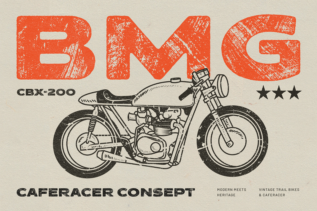 Rushpico - Bold Rough Stamp Font, a Sans Serif Font by Typia Nesia (Photo 6 of 11)