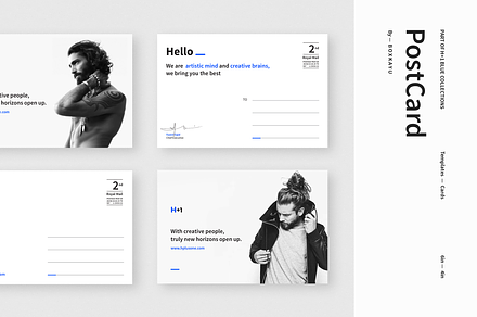 H+1 Landscape PostCard, a Card Template by BOXKAYU