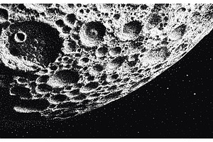Moon surface engraving. Planet space, a Texture Illustration by Stock-Smart-Start