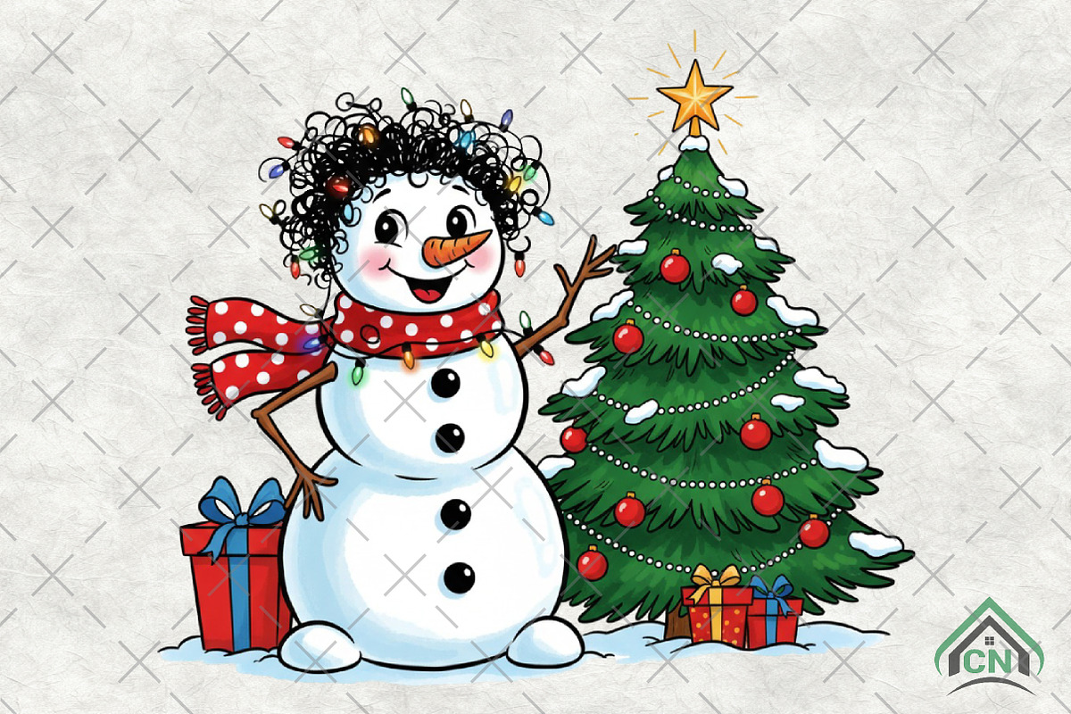 Funny snowman png, Christmas snowman, an Illustration by Craft Nest (Photo 1 of 6)